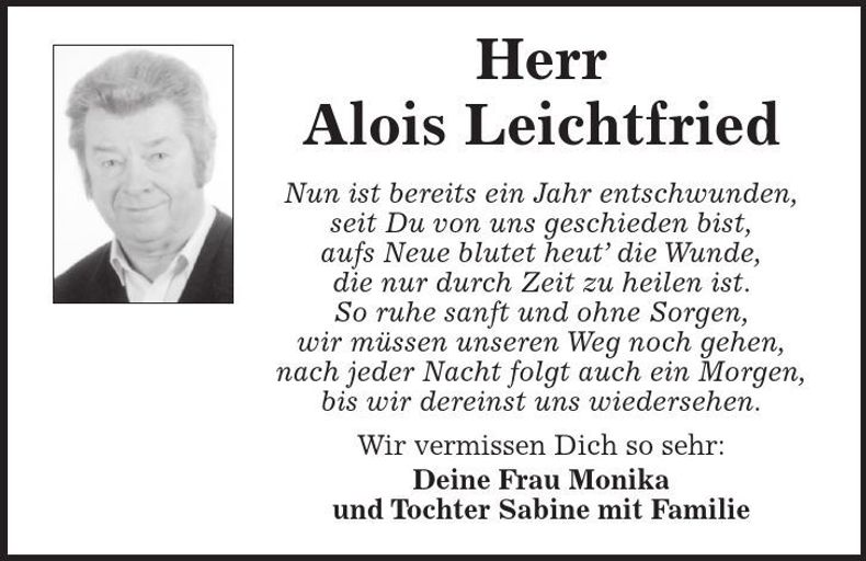 Traueranzeige Alois Leichtfried