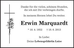Traueranzeige Erwin Marquardt