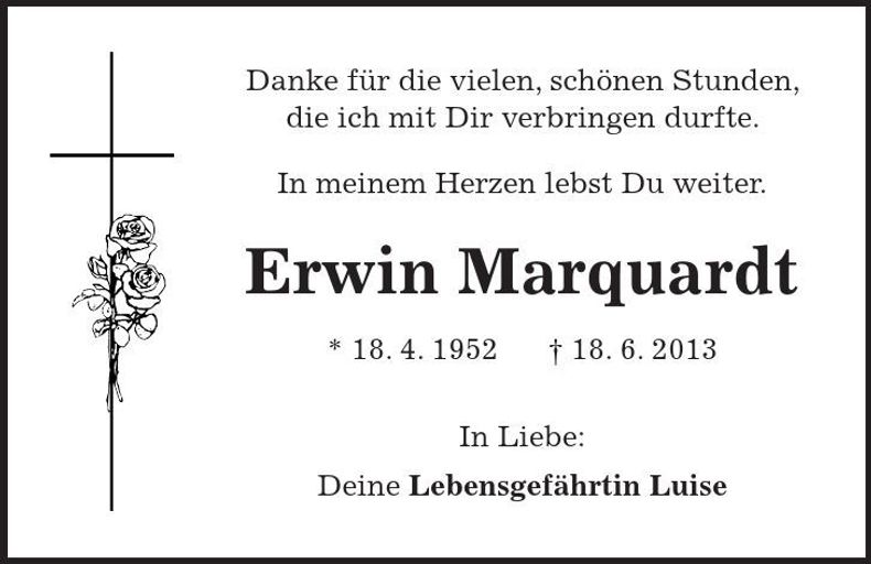 Traueranzeige Erwin Marquardt