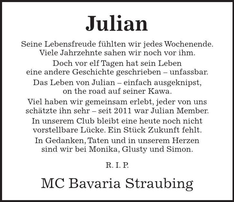 Traueranzeige Martin Hüttinger