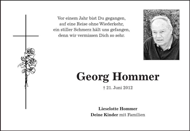 Traueranzeige Georg Hommer