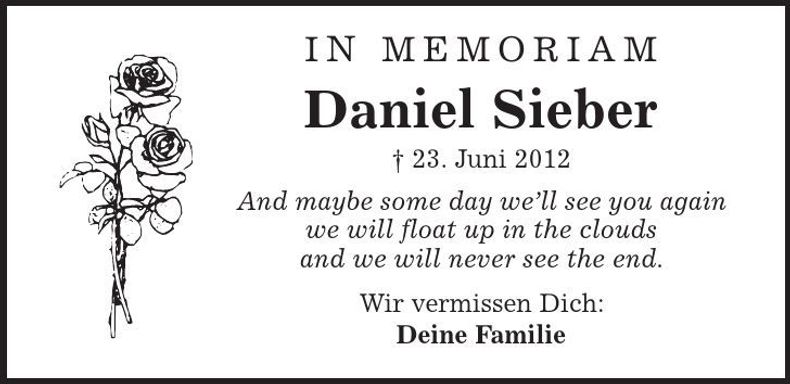 Traueranzeige Daniel Sieber