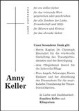 Traueranzeige Anny Keller