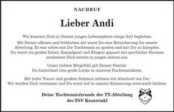 Traueranzeige Andi 