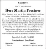 Traueranzeige Martin Forstner