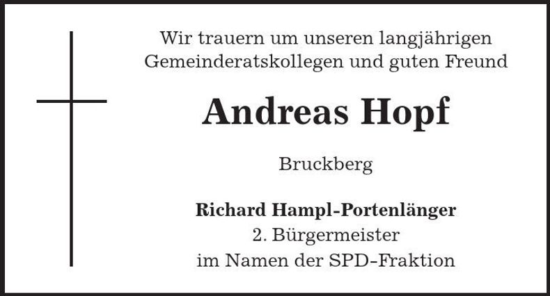 Traueranzeige Andreas Hopf