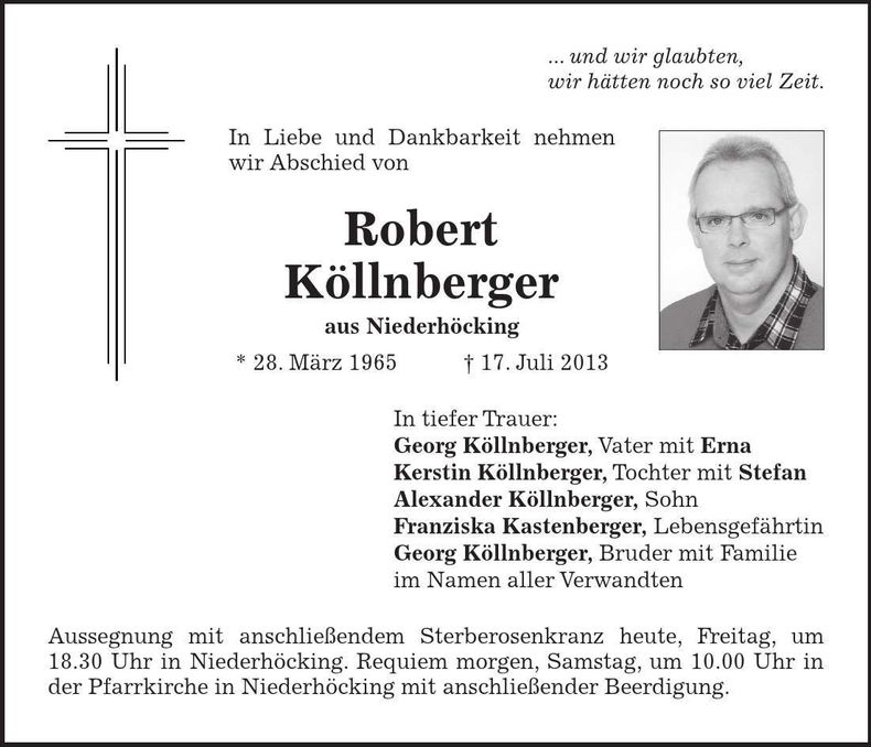 Traueranzeige Robert Köllnberger