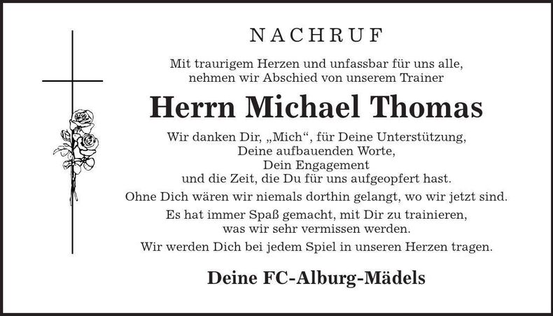 Traueranzeige Michael Thomas