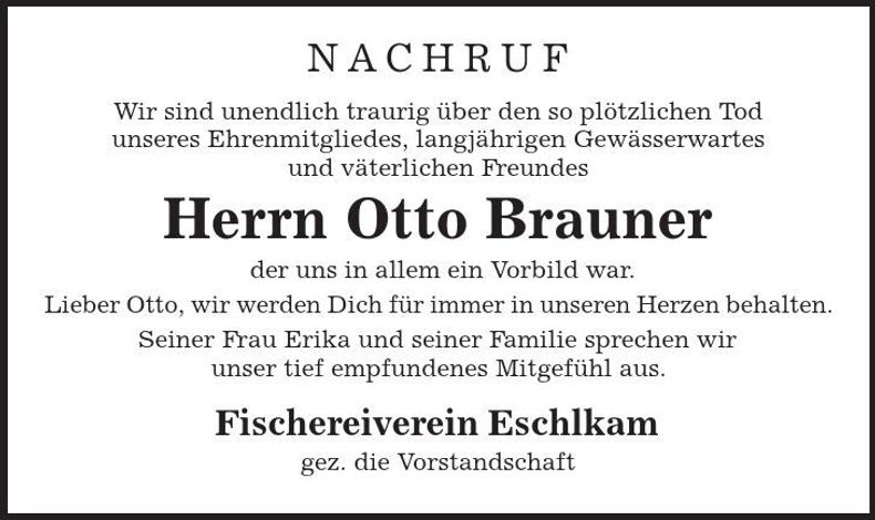 Traueranzeige Otto Brauner