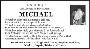 Traueranzeige Michael Thomas
