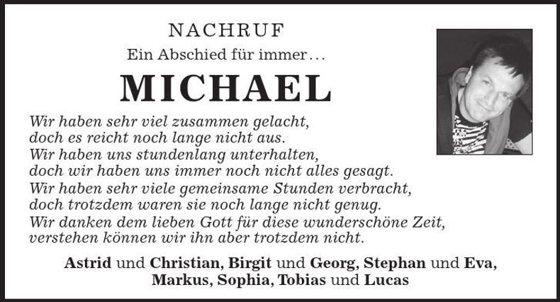 Traueranzeige Michael Thomas