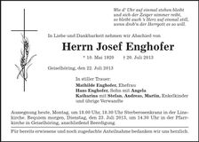 Traueranzeige Josef Enghofer