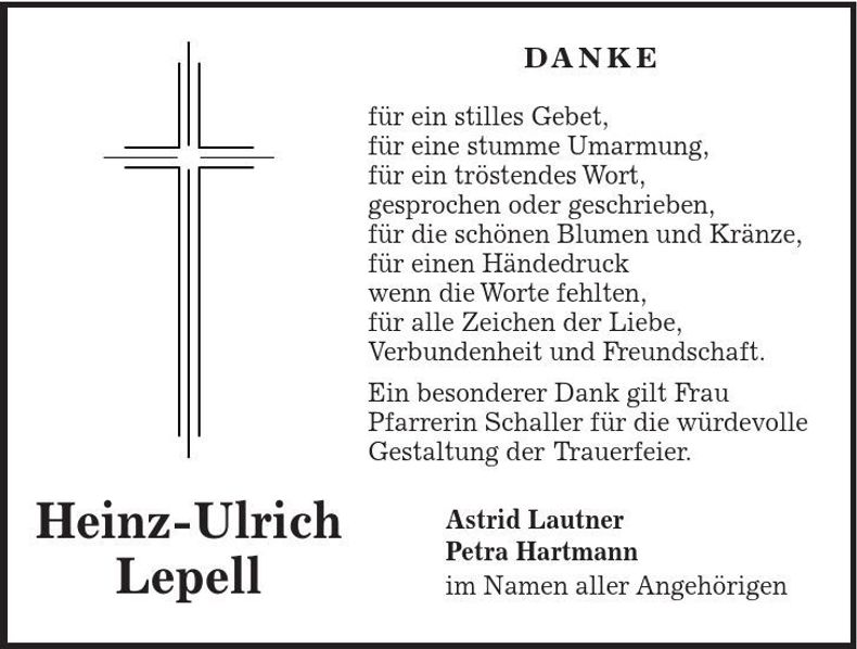 Traueranzeige Heinz-Ulrich Lepell