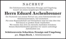 Traueranzeige Eduard Aschenbrenner