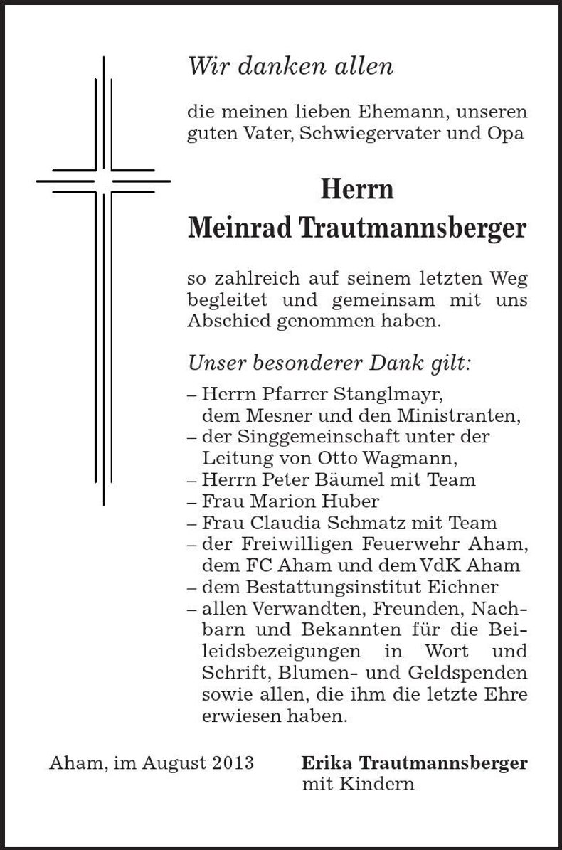 Traueranzeige Meinrad Trautmannsberger