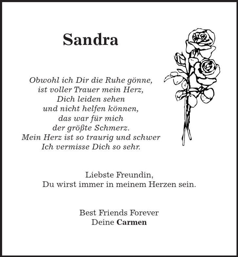 Traueranzeige Sandra Reuschl