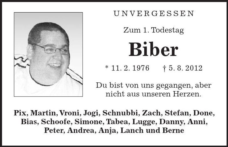 Traueranzeige  Biber