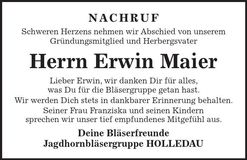 Traueranzeige Erwin Maier