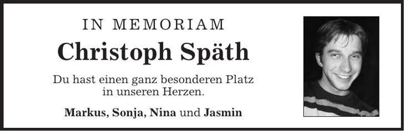 Traueranzeige Christoph Späth