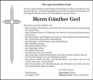 Traueranzeige Günther Gerl