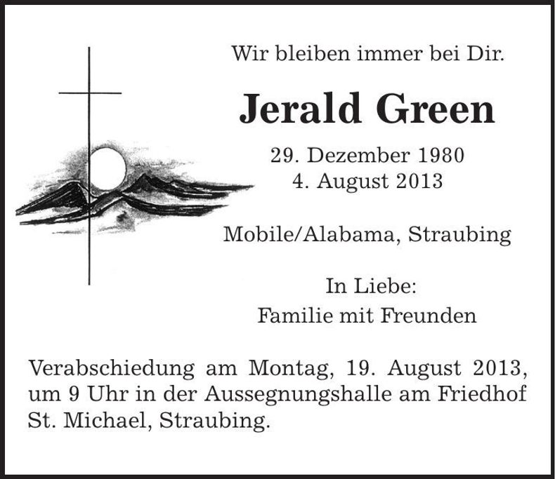 Traueranzeige Jerald Green