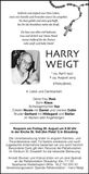 Traueranzeige Harry Weigt