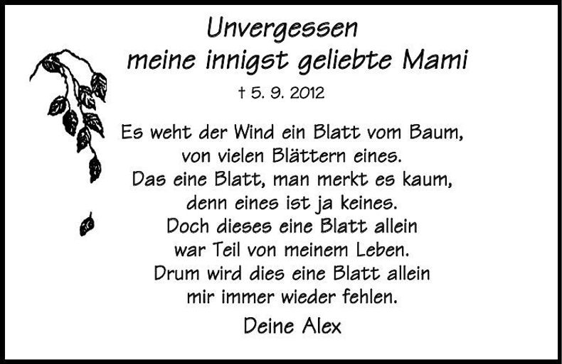 Traueranzeige  Unvergessen