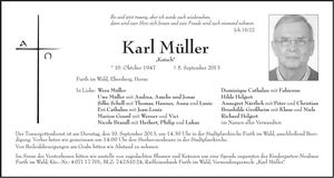 Traueranzeige Karl Müller