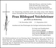 Traueranzeige Hildegard Voichtleitner