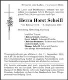 Traueranzeige Horst Scheifl
