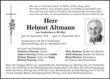 Traueranzeige Helmut Altmann