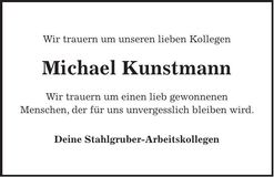 Traueranzeige Michael Kunstmann