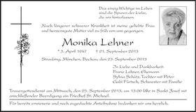 Traueranzeige Monika Lehner