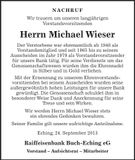 Traueranzeige Michael Wieser