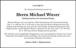 Traueranzeige Michael Wieser