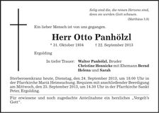 Traueranzeige Otto Panhölzl