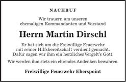 Traueranzeige Martin Dirschl