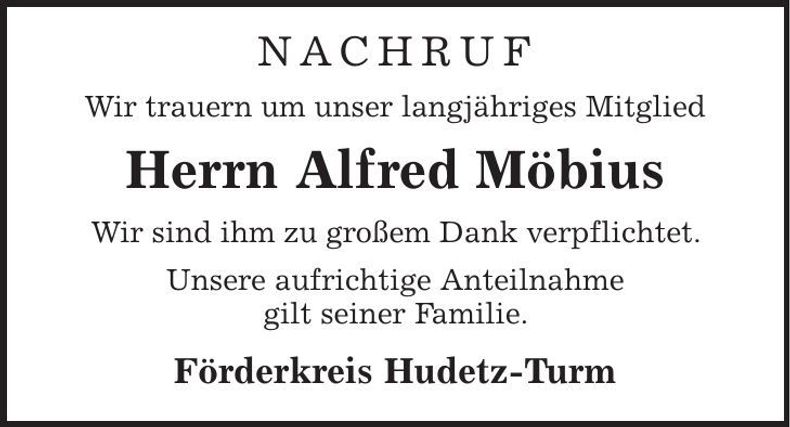 Traueranzeige Alfred Möbius