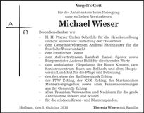Traueranzeige Michael Wieser