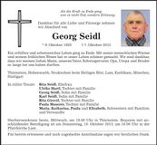 Traueranzeige Georg Seidl