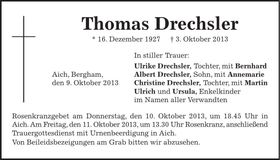 Traueranzeige Thomas Drechsler