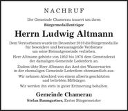 Traueranzeige Ludwig Altmann