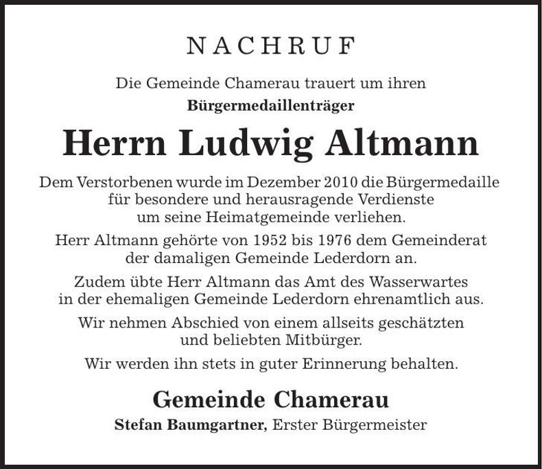 Traueranzeige Ludwig Altmann