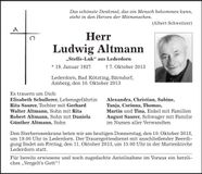 Traueranzeige Ludwig Altmann