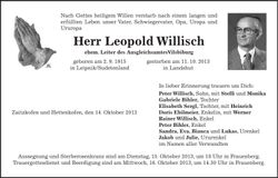 Traueranzeige Leopold Willisch