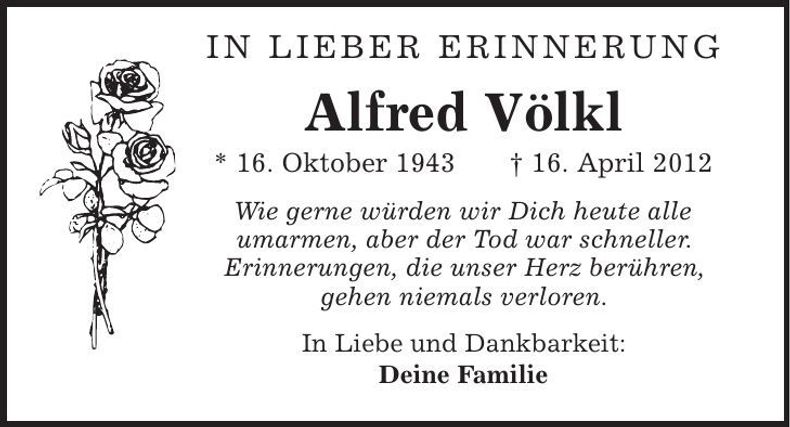 Traueranzeige Alfred Völkl