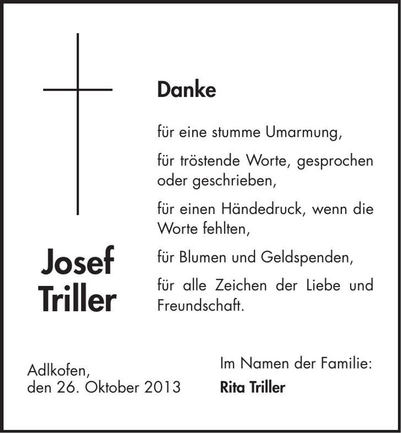 Traueranzeige Josef Triller