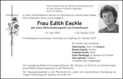 Traueranzeige Edith Eschle