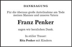 Traueranzeige Franz Penker