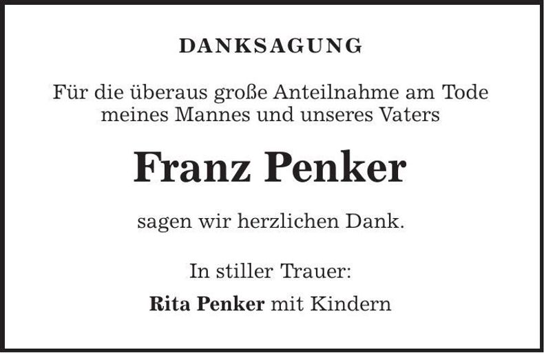 Traueranzeige Franz Penker